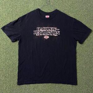 Harley Davidson Graphic Rule The Day Own The Night‎ Winterville NC Tee Shirt